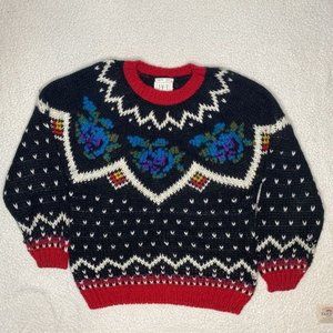 Vintage IVY Hand Knitted Winter Wonderland Sweater: Size Large